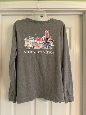 Vineyard Vines Ladies Apres Ski Lodge Whale long sleeve shirt-Sz XL